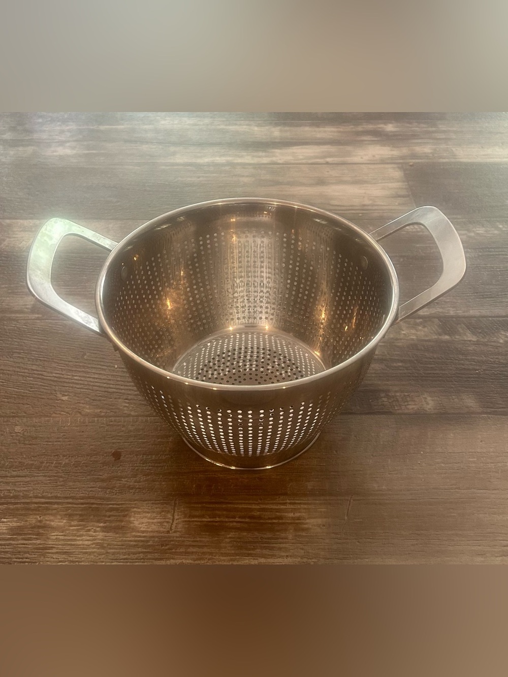 Stainless Steel Two-Handle Colander - Silver